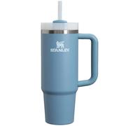 Stanley Quencher H2.0 Vaso con asa y tapa de rosca con cañita incluida, a prueba de fugas y compatible con el portavasos de coche para viajes, taza de acero inoxidable aislada para agua y más, Índigo,