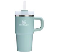STANLEY Quencher - Vaso H2.0 asa y pajita, 591 ml, tapa Flowstate 3 posiciones, portavasos viajes, vaso acero inoxidable aislado, sin BPA, espuma de mar