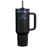 STANLEY Quencher - Vaso H2.0 con asa y pajilla, 40 onzas, color negro, tapa de 3 vías giratoria, compatible con portavasos para viajes, vaso de acero inoxidable aislado, sin BPA