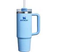 STANLEY Quencher - Vaso H2.0 con asa y pajita, 887 ml, tapa Flowstate de 3 posiciones, portavasos compatible para viajes, vaso de acero inoxidable aislado, sin BPA, color aciano brillante