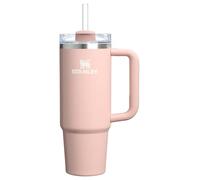 STANLEY Quencher - Vaso H2.0 con asa y pajita, 887 ml, tapa Flowstate de 3 posiciones, soporte para vasos compatible para viajes, vaso de acero inoxidable aislado, sin BPA, color melocotón brillante