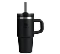 Stanley Quencher - Vaso H2.0 con asa y popote, 14 onzas, tapa Flowstate de 3 posiciones, soporte para vasos compatible para viajes, vaso de acero inoxidable aislado, sin BPA, color negro 2.0