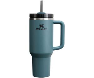 STANLEY Quencher - Vaso H2.0 con asa y popote, 40 onzas, tapa Flowstate de 3 posiciones, portavasos compatible para viajes, vaso de acero inoxidable aislado, sin BPA, abeto azul