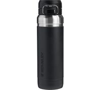 Stanley Quick Flip GO - Botella de agua de 36 onzas, tapa de botón, a prueba de fugas y plegable, para viajes y deportes, acero inoxidable aislado, sin BPA, color negro