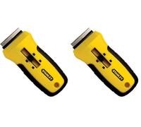 STANLEY Rascavidrios Bimaterial Ergonómico con Cuchilla Retráctil, Incluye 5 Hojas de Recambio, Puño Bimaterial, Cambio Fácil, Ancho Hoja 40mm - 0-28-217 (Paquete de 2)