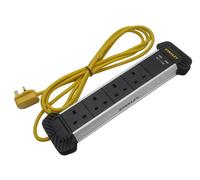 STANLEY Regleta 4 Tomas + 2 USB Gestión Cable, 3m