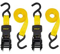 Stanley S10002 - Cinta de trincaje de sujeción de 2,5 cm x 3 m, Negro y Amarillo, límite de Carga de Trabajo Seguro de 226 kg y Resistencia a la Rotura de 680 kg, Paquete de 2