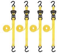 STANLEY S10204 - Correas de trinquete preroscadas de 1.25 Pulgadas x 16 pies, Carga de Trabajo Segura de 1 Libra/Resistencia a la Rotura de 3 Libras, Paquete de 4