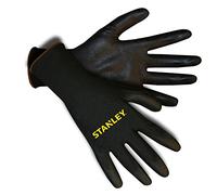 Stanley S69324 - Guantes de poli ster con revestimiento de poliuretano, talla XL, color negro