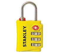 Stanley S742-056 Candado de combinación de 3 dígitos con indicador de seguridad, Amarillo, 30 mm