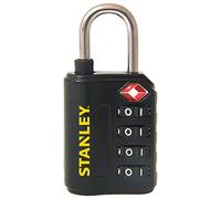 Stanley S742-057 Candado de combinación de 4 dígitos con indicador de seguridad, Negro, 30 mm