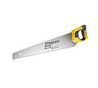 STANLEY Serruchos Jet Cut Fine para PVC, longitud de 500mm, Aserrado Rápido y Acabado Fino, Mango Ergonómico Bimateria, Marcas de 45° y 90°, 11 Dientes por Pulgada, 2-15-599