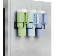 Stanley - Soporte magnético para 3 vasos con gancho, organizador de vasos para frigorífico y pared, soporte de accesorios de acero inoxidable para vasos Stanley de 40 oz