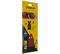 STANLEY STA31457-XJ - 5 Hojas de lija para Multilijadoras. Grano 240. Madera, pintura, barniz, yeso, metal y plástico.