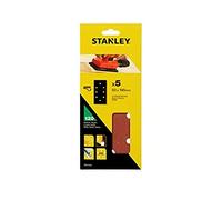 STANLEY STA31522-XJ - 5 hojas de lija perforadas. 1/3 (93 x 190mm). Grano 120. Autoadherentes. Madera, pintura, barniz, yeso, metal y plástico.