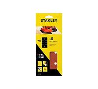 Stanley STA31532-XJ - 5 Hojas de Lija Perforadas, 1/3 (93 x 190 mm), Grano Surtido, Autoadherentes
