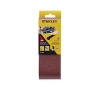 STANLEY STA33066-XJ - 3 Bandas de lija. 65 x 410 mm.Grano 60. Madera, pintura, barniz, yeso, metal y plástico. Larga Duración.