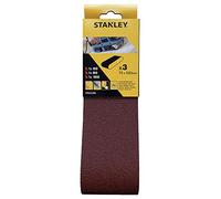 Stanley STA33206-XJ - Juego de bandas de lijado (75 x 533 mm, K60, 1 x K80, 1 x K100, compatible con lijadoras Black & Decker, BD75E, KA75E, KA88)