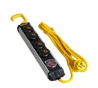 Stanley Steckerleiste ALU 4 Tomas Con Ganchos Interruptor IP44 3 m