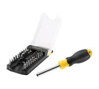 STANLEY STHT0-70885 Destornillador Multipuntas, Incluye 34 Puntas y Organizador de Puntas, Mango Bimaterial, Cabeza Magnética, Diseño Compacto y Portátil