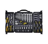 STANLEY STMT81243 - Kit de herramientas multiherramientas de alta calidad de 110 piezas que contiene alicates, llaves, destornilladores, enchufes, brocas, llaves y trinquetes para el hogar, bricolaje
