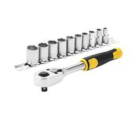 STANLEY STMT82666-0 - Juego de trinquete 1/4" 72 dientes y 10 vasos