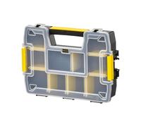 STANLEY Organizador SortMaster Light, Compartimentos Modulables, Cierres de Seguridad, Almacenamiento de Herramientas y Piezas Pequeñas, Apilable, Negro y Transparente, STST1-70720