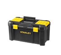 STANLEY Caja de herramientas de plástico con cierre de plástico, 48,2 x 25,4 x 25 cm, asa ergonómica, organizadores en la tapa, bandeja interior extraíble, orificio para candado, STST1-75520