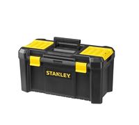 STANLEY Caja de herramientas de plástico con cierre de plástico, 48,2 x 25,4 x 25 cm, asa ergonómica, organizadores en la tapa, bandeja interior extraíble, orificio para candado, STST1-75520
