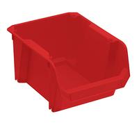Stanley STST82736-1 Caja de almacenamiento #2 (rojo, polipropileno resistente a los golpes, apilable, montaje en pared, ideal para guardar piezas pequeñas, herramientas, accesorios, etc.), 2 (16 x 12