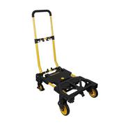 Stanley SXWTD-FT585 2-en-1 Carro y Caretilla Plegable - Carretilla de Carga MAX. 70KG - Caretilla de Mano MAX. 137KG - Carro Plataforma con Ruedas Robustas - Plástico/Acero