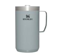 STANLEY Taza Stay Hot Camp - Taza aislada de acero inoxidable 18/8 duradera - Tapa Tritan™ sin salpicaduras - 24 onzas - Hammertone Silver