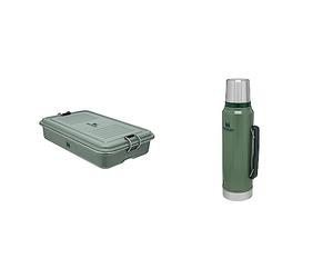 STANLEY The Useful Classic Box 1.2L / 1.25QT, Apto para Lavavajillas, Fiambrera de Acero Inoxidable Classic Legendary Botella Termica 1 Litro Hammertone Green, Termo Café