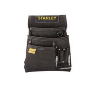 Stanley Bolsa para Clavos con Soporte para Martillo, Piel de búfalo Flexible y Duradera, múltiples Bolsillos de fácil Acceso, Reforzada con Remaches, Cosido Doble, STST1-80114