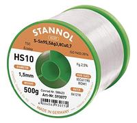 Stannol 593232 HS10 2510 Loetzin, bobina sin plomo Sn95,5Ag3,8Cu0,7, 500 g, 1,5 mm