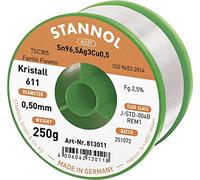 Stannol 813011 FLOWTIN TSC305 Fairtin Kristall 611 - Alambre de soldar (0,5 mm de diámetro, bobina de 250 g)