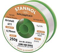 Stannol 813012 - Alambre de soldadura (cristal 611, 2,5% 0,7 mm, bobina de 250 g)