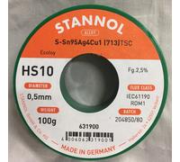 STANNOL Alambre De Soldadura HS10 Soldadura 100 Gramos Ø 0,5 Mm Sn95,5Ag3,8Cu0,7