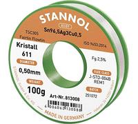 STANNOL Kristall 611 Fairtin Lötzinn, bleifrei bleifrei Sn3.0Ag0.5Cu 100g 0.5mm