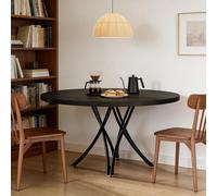 STAPERFO Mesa de comedor redonda de 120 cm - Mesa de cocina negra con sacros - Mesa de comedor para 4 - 6 personas, versátil como mesa de conferencias o mesa de café, color negro