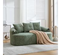 STAPERFO Sofá de 2 plazas para espacios pequeños con asiento profundo, moderno sofá de chenilla, curvado, sin montaje, espuma y núcleo de muelles ensacados, 164 x 92 x 60 cm, con 4 cojines, color