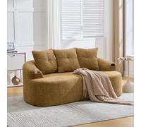STAPERFO Sofá de 2 plazas para espacios pequeños con asiento profundo, moderno sofá de chenilla, curvado, sin montaje, espuma y núcleo de muelles ensacados, 164 x 92 x 60 cm, con 3 cojines, color gris