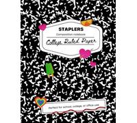 Staplers Composition Notebooks, College Ruled, 8.5 x 11 Inches, Black Marbled Pattern, 120 Sheets Each, Durable Sewn Binding, School, College, Office Use, Unique Collage Cover, Bulk Value Set