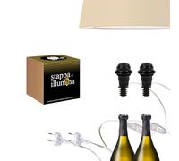 Stappa e illumina Estándar E14 x2 | Convierte botellas en lámparas en 30 segundos botellas con orificio de 15 a 22 mm, botellas Magnum Portalámparas E14 para botella - para kit de lámpara botella (2