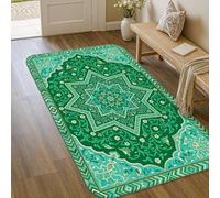Star Area Alfombra marroquí tradicional con remolinos florales turquesas, antideslizantes, resistentes a la decoloración, alfombras estéticas para el hogar, sala de estar, dormitorio, debajo de la