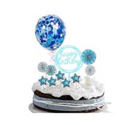 Star Ballon Happy Birthday Banner Cake Topper Decoration for Boy Girl Kid Birthday