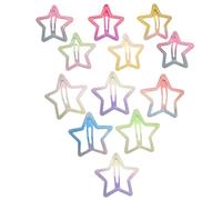 Star Barrettes 12 unidades degradado | Accesorios para el pelo - Clips de colores con postura fija para peinar festivales niños bodas niñas