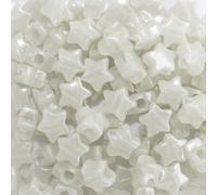Star Beads White Nightglow Glow in The Dark 13mm Pony Beads