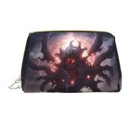 Star Behemoth - Bolsa de cosméticos de piel, impermeable, bonita bolsa de aseo de viaje con cremallera, juego de bolsas de almacenamiento de cosméticos para mujer, color marrón, White, Talla única