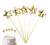 Star Birthday Cake Topper | 5 x Star Cupcake Picks | Cupcake Pentagram Decor Stake Baking Food Decor Deliver Blessings